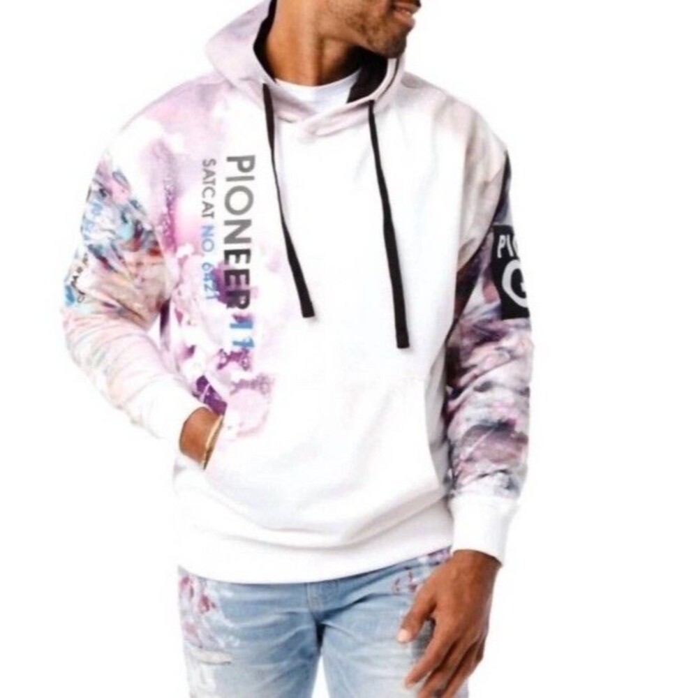JORDAN CRAIG men's pioneer pullover hoodie in White Cotton Sz Xl